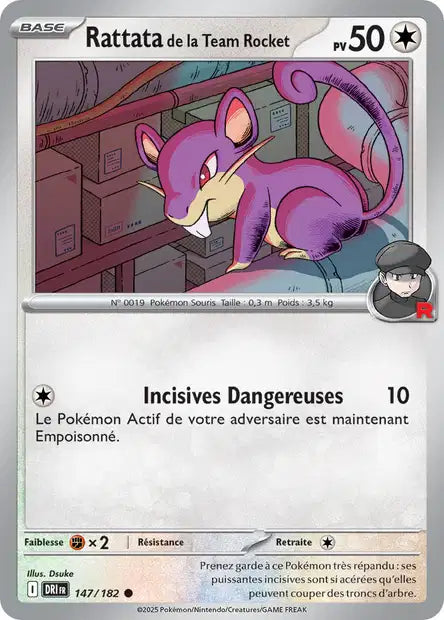 Rattata de la Team Rocket 147/182 – Reverse – Série Rivalités Destinées – Mint
