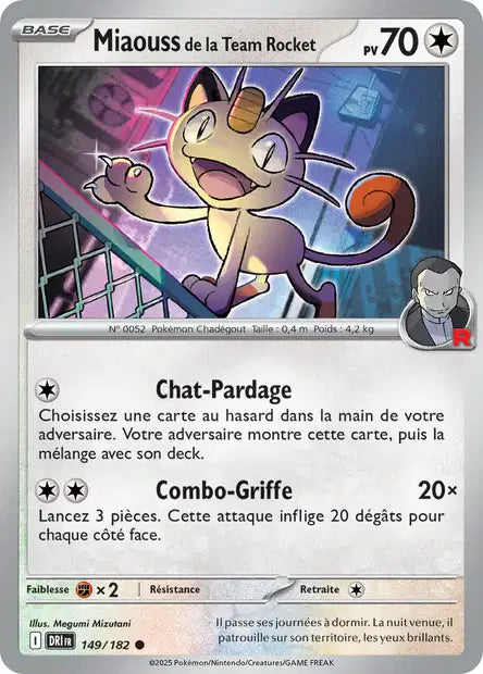 Miaouss de la Team Rocket 149/182 – Reverse – Série Rivalités Destinées – Mint