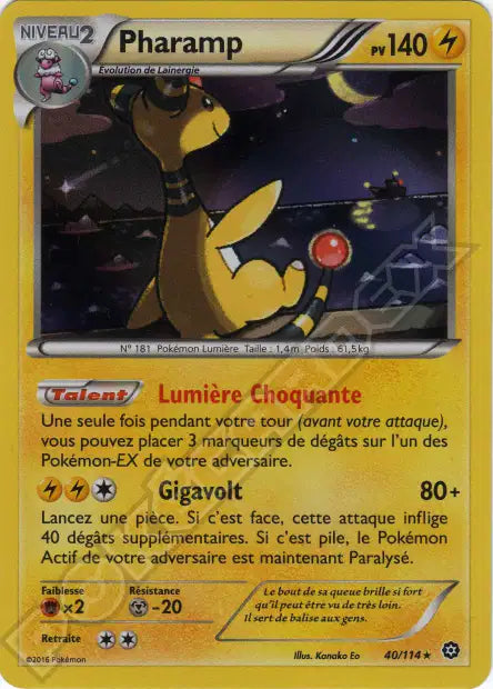 Carte Pokémon Pharamp 40/114 – Reverse Holo – Série Offensive Vapeur (État Mint)