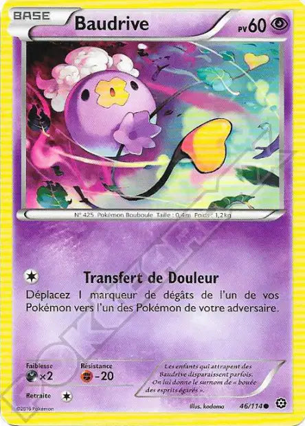 Carte Pokémon Baudrive 46/114 – Reverse Holo – Série Offensive Vapeur (État Mint)