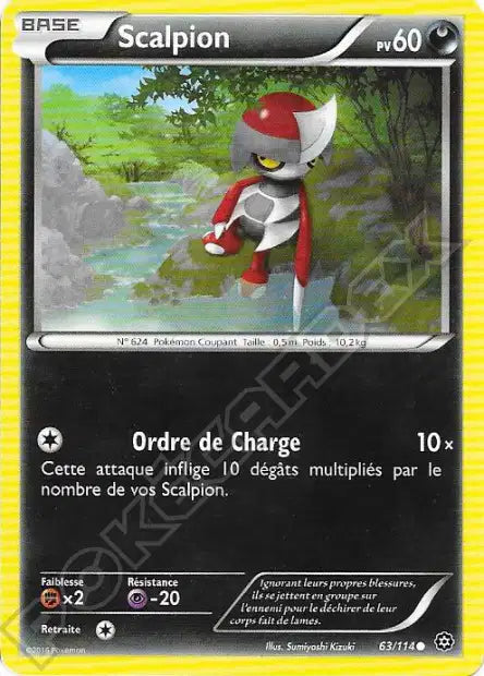 Carte Pokémon Scalpion 63/114 – Reverse Holo – Série Offensive Vapeur (État Mint)