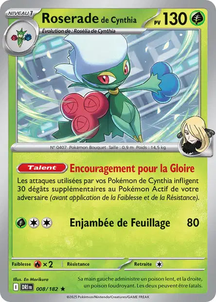 Roserade de Cynthia 8/182 – Holographique – Série Rivalités Destinées – Mint