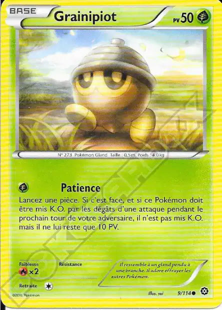 Carte Pokémon Grainipiot 9/114 – Reverse Holo – Série Offensive Vapeur (État Mint)