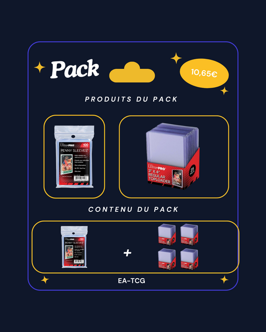 Pack Protection Cartes – 100 Sleeves Ultra Pro + 100 Toploaders Ultra Pro (TCG, Pokémon, Yu-Gi-Oh!, Magic, Lorcana)