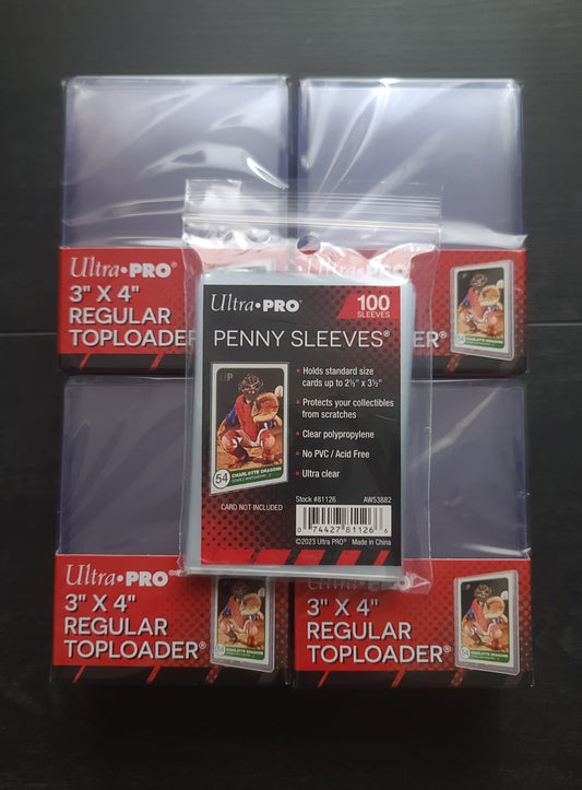 Pack Protection Cartes – 100 Sleeves Ultra Pro + 100 Toploaders Ultra Pro (TCG, Pokémon, Yu-Gi-Oh!, Magic, Lorcana)